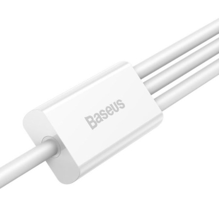 Baseus CAMLTYS-02 Superior Fast Charging Dátový Kábel 3v1 USB-C, Lightning, MicroUSB 1.5m White