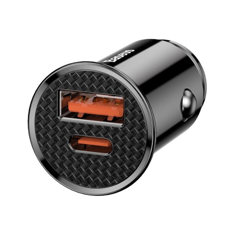 Baseus CCALL-YS01 Circular Nabíjačka do Autá USB+USB-C 30W Black