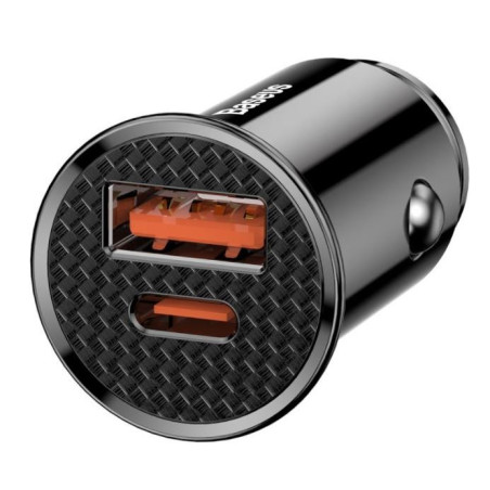 Baseus CCALL-YS01 Circular Nabíjačka do Autá USB+USB-C 30W Black