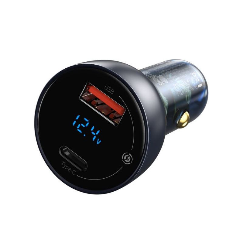 Baseus CCKX-C0G Particular Nabíjačka do Autá Digital Display 2xUSB 65W Gray