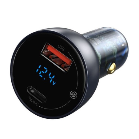 Baseus CCKX-C0G Particular Nabíjačka do Autá Digital Display 2xUSB 65W Gray