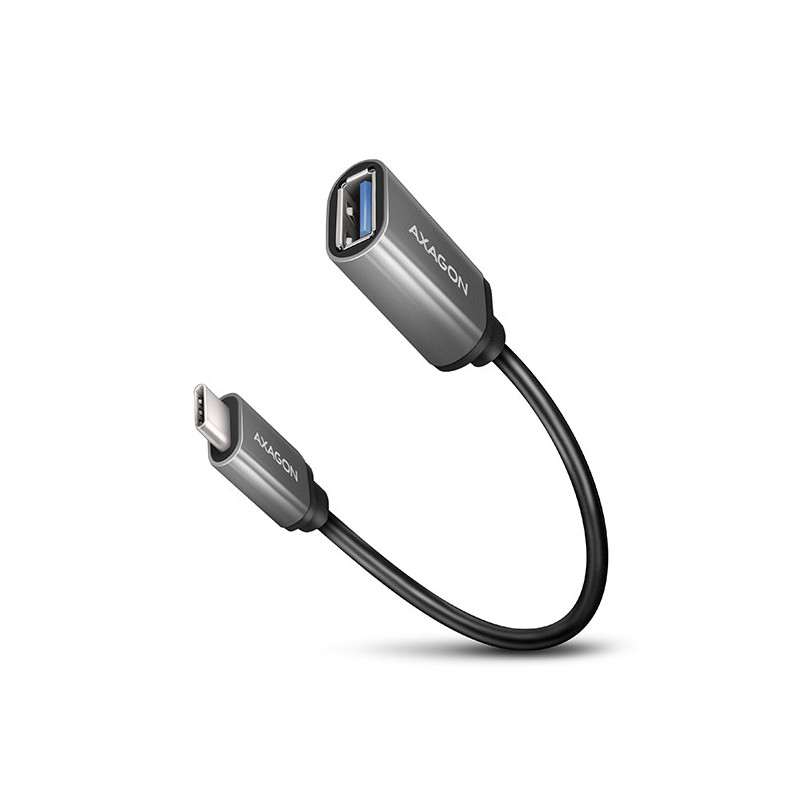 AXAGON RUCM-AFAC, káblová redukcia USB-C (M) → USB-A (F), 20cm, USB 3.2 Gen 1, 3A, ALU