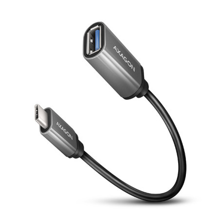 AXAGON RUCM-AFAC, káblová redukcia USB-C (M) → USB-A (F), 20cm, USB 3.2 Gen 1, 3A, ALU