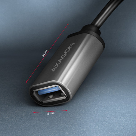 AXAGON RUCM-AFAC, káblová redukcia USB-C (M) → USB-A (F), 20cm, USB 3.2 Gen 1, 3A, ALU