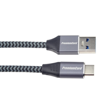 PremiumCord kábel USB-C - USB 3.0 A (USB 3.1 generation 1, 3A, 5Gbit/s) 0,5m oplet