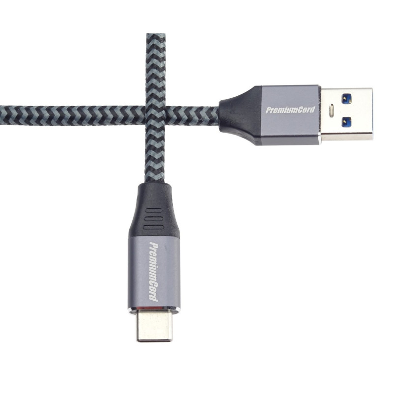 PremiumCord kábel USB-C - USB 3.0 A (USB 3.1 generation 1, 3A, 5Gbit/s) 0,5m oplet