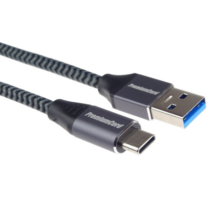 PremiumCord kábel USB-C - USB 3.0 A (USB 3.1 generation 1, 3A, 5Gbit/s) 2m oplet