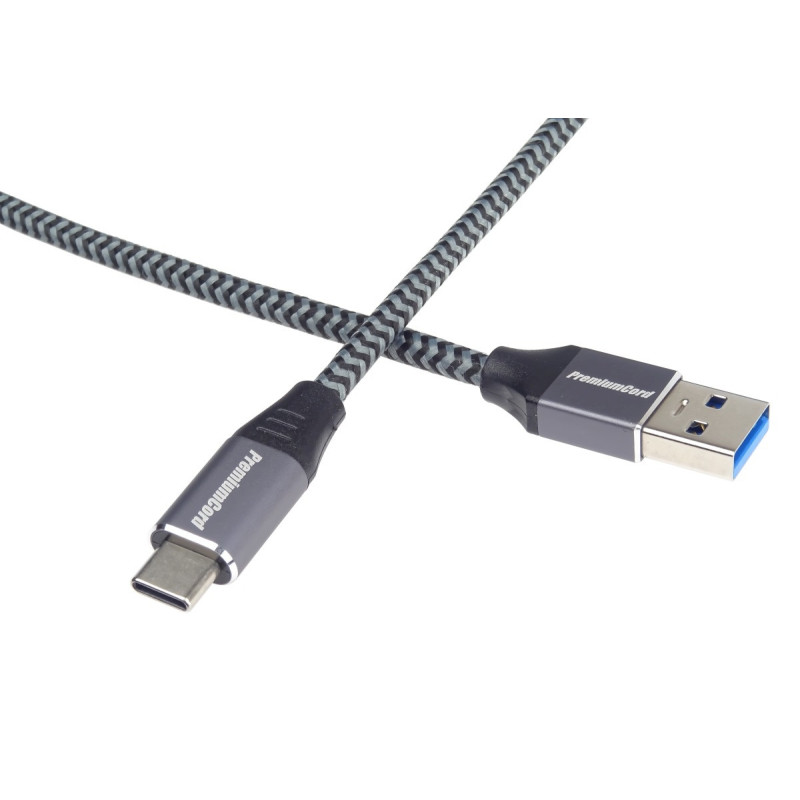 PremiumCord kábel USB-C - USB 3.0 A (USB 3.1 generation 1, 3A, 5Gbit/s) 2m oplet