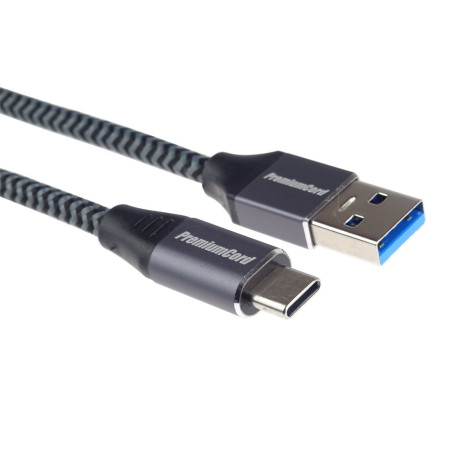 PremiumCord kábel USB-C - USB 3.0 A (USB 3.1 generation 1, 3A, 5Gbit/s) 3m oplet