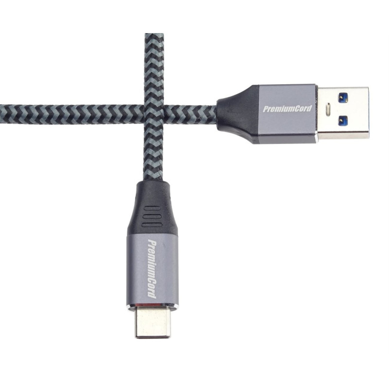 PremiumCord kábel USB-C - USB 3.0 A (USB 3.1 generation 1, 3A, 5Gbit/s) 3m oplet