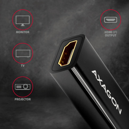 AXAGON RVDM-HI14N, Mini DisplayPort → HDMI 1.4 redukcia / adaptér, 4K/30Hz