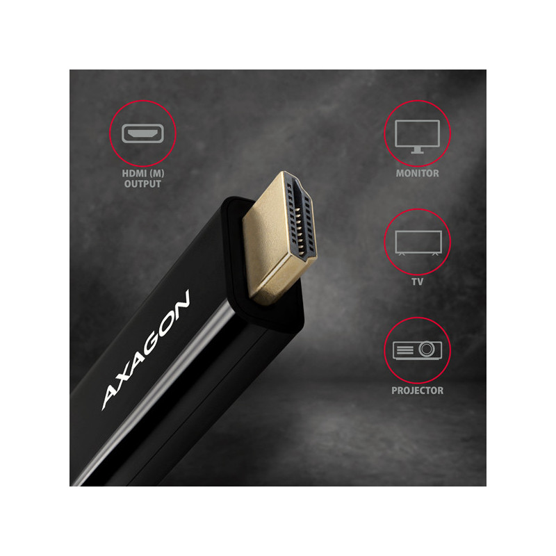 AXAGON RVDM-HI14C2, Mini DisplayPort → HDMI 1.4 redukcia / kábel 1.8 m, 4K/30Hz