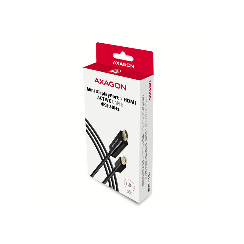 AXAGON RVDM-HI14C2, Mini DisplayPort → HDMI 1.4 redukcia / kábel 1.8 m, 4K/30Hz