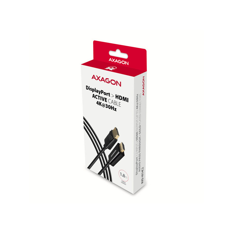 AXAGON RVD-HI14C2, DisplayPort → HDMI 1.4 redukcia / kábel 1.8m, 4K/30Hz