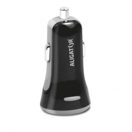 ALIGATOR Chytrá nabíjačka do auta 3.4A, 2xUSB, smart IC, čierna, USB-C kábel
