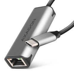 AXAGON ADE-25RC USB-C 3.2 Gen 1 - 2.5 Gigabit Ethernet sieťová karta, Realtek 8156, auto install, šedá