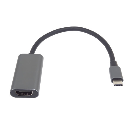 PremiumCord Prevodník USB-C na HDMI, rozlíšenie 4K a FULL HD 1080p, kovové púzdro