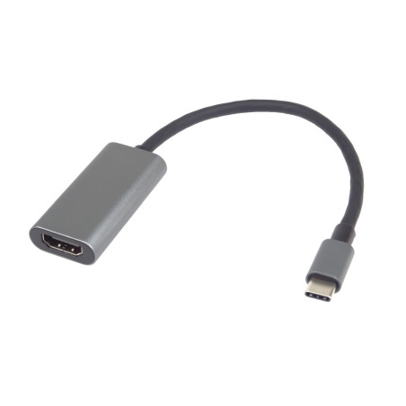 PremiumCord Prevodník USB-C na HDMI, rozlíšenie 4K a FULL HD 1080p, kovové púzdro