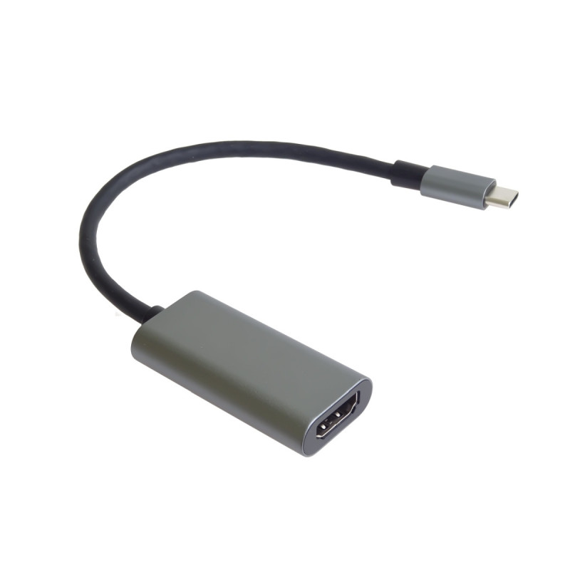 PremiumCord Prevodník USB-C na HDMI, rozlíšenie 4K a FULL HD 1080p, kovové púzdro