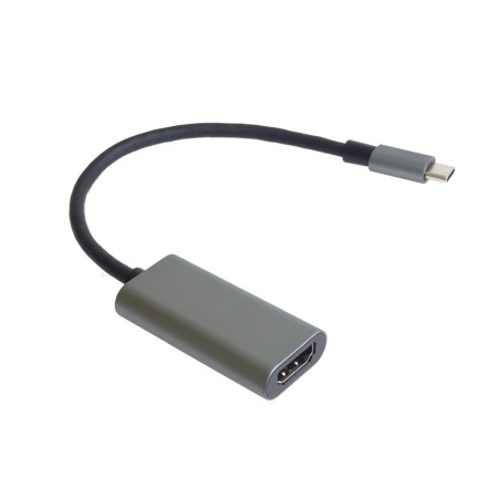 PremiumCord Prevodník USB-C na HDMI, rozlíšenie 4K a FULL HD 1080p, kovové púzdro