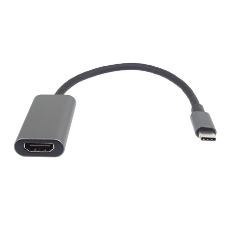 PremiumCord Prevodník USB-C na HDMI, rozlíšenie 4K a FULL HD 1080p, kovové púzdro