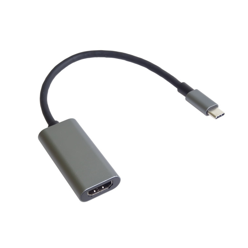 PremiumCord Prevodník USB-C na HDMI, rozlíšenie 4K a FULL HD 1080p, kovové púzdro