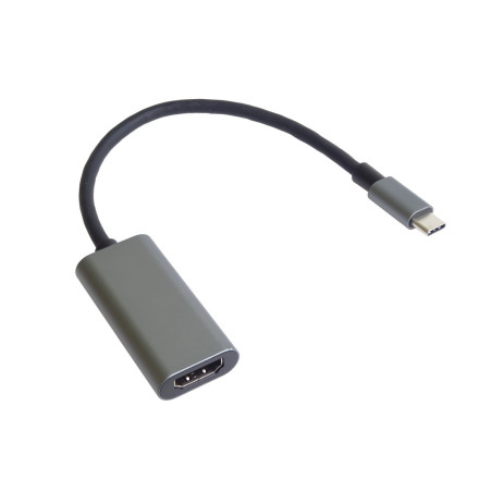 PremiumCord Prevodník USB-C na HDMI, rozlíšenie 4K a FULL HD 1080p, kovové púzdro