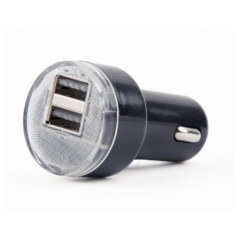 Gembird 2x USB nabíjačka do auta 2,1 A, čierna