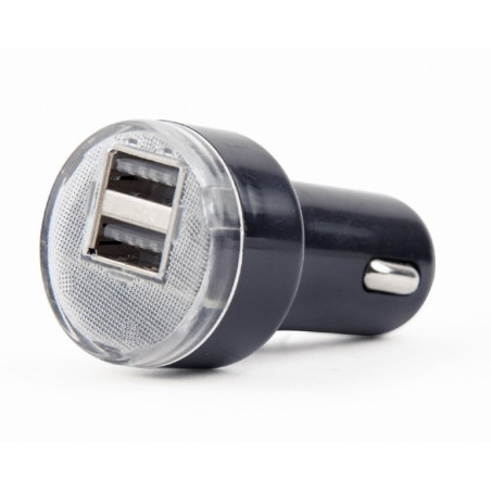 Gembird 2x USB nabíjačka do auta 2,1 A, čierna