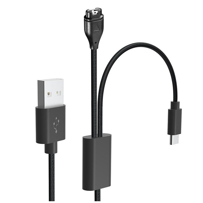 Tactical USB Nabíjací a Dátový Kábel 2v1 pre Garmin Fenix ??7 + USB-C