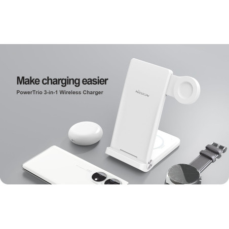Nillkin PowerTrio 3v1 Bezdrôtová Nabíjačka pre Huawei Watch White