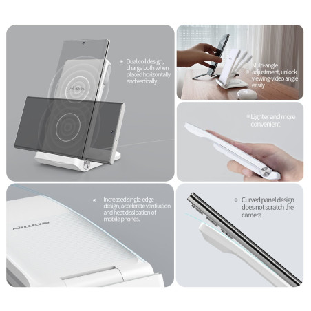 Nillkin PowerTrio 3v1 Bezdrôtová Nabíjačka pre Samsung Watch White