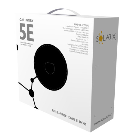 Inštalačný kábel Solarix CAT5E UTP PE Fca vonkajší 100m/box SXKD-5E-UTP-PE