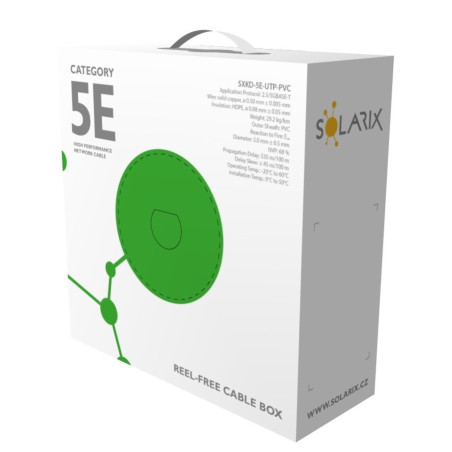 Inštalačný kábel Solarix CAT5E UTP PVC Eca 100m/box SXKD-5E-UTP-PVC