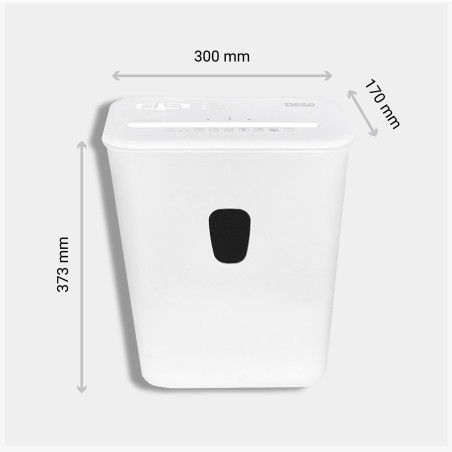 Skartovačka DESQ, 4 x 38 mm, 15l, krížový rez, biela