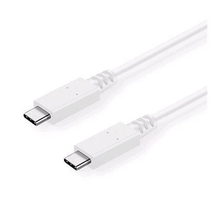 Kábel C-TECH USB 3.2, Type-C (CM/CM), PD 100W, 20Gbps, 2m, biely