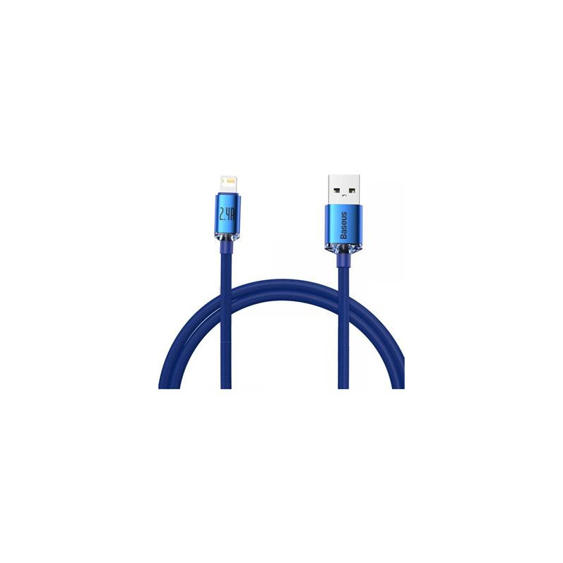 Baseus CAJY000003 Crystal Shine Series Dátový Kábel USB - Lightning 20W 1,2m Blue