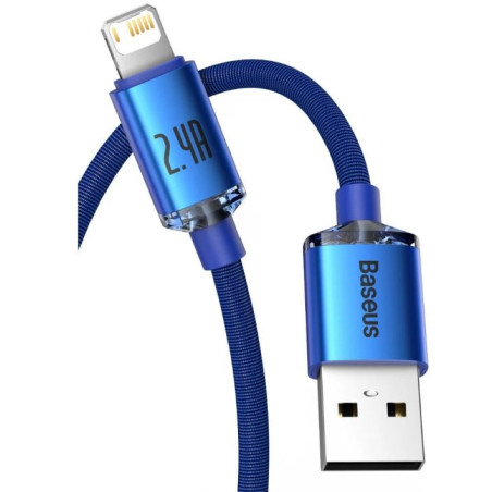 Baseus CAJY000003 Crystal Shine Series Dátový Kábel USB - Lightning 20W 1,2m Blue