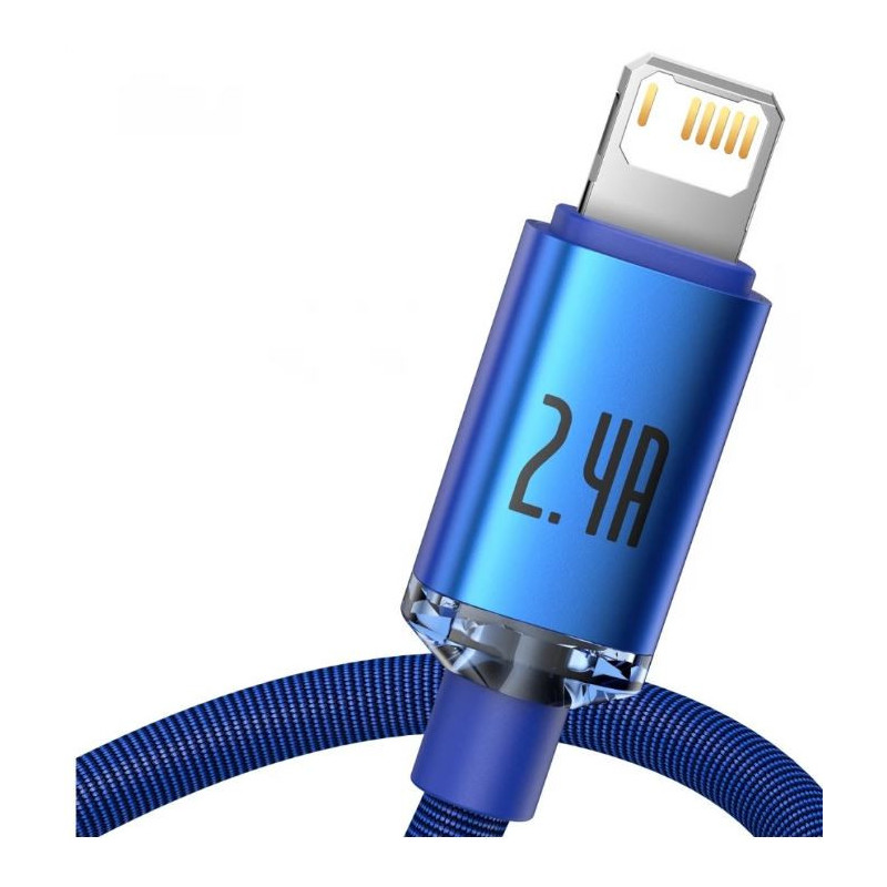 Baseus CAJY000003 Crystal Shine Series Dátový Kábel USB - Lightning 20W 1,2m Blue