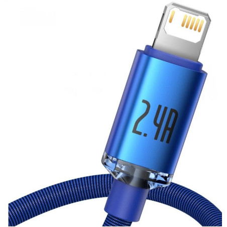 Baseus CAJY000003 Crystal Shine Series Dátový Kábel USB - Lightning 20W 1,2m Blue