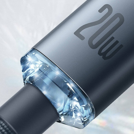 Baseus CAJY000205 Crystal Shine Series Dátový Kábel USB-C - Lightning 20W 1,2m Purple