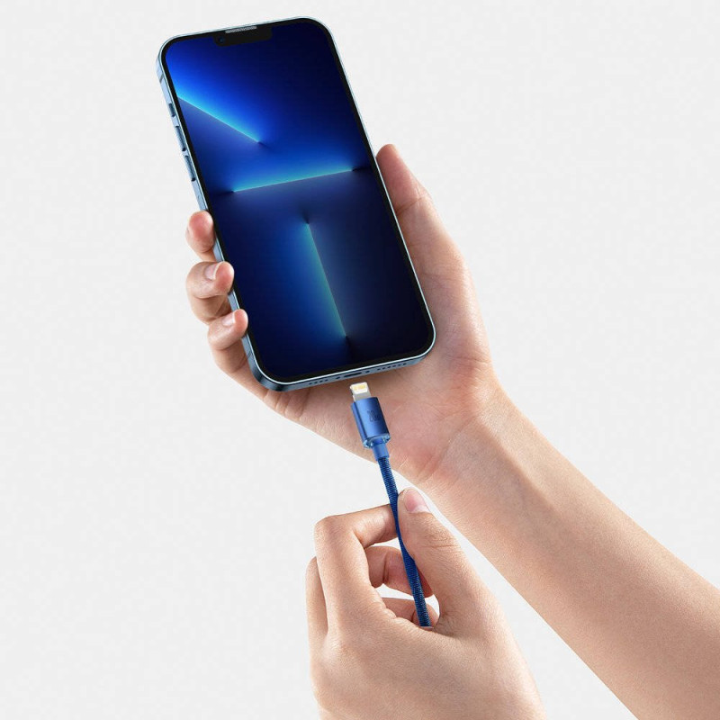 Baseus CAJY000203 Crystal Shine Series Dátový Kábel USB-C - Lightning 20W 1,2m Blue