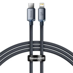 Baseus CAJY000201 Crystal Shine Series Dátový Kábel USB-C - Lightning 20W 1,2m Black