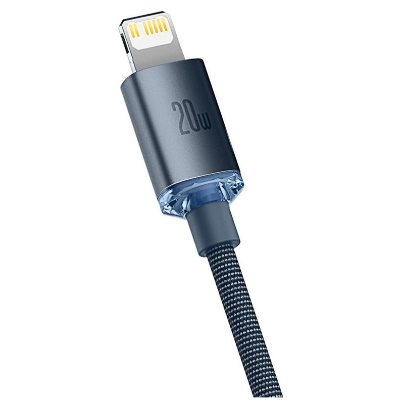 Baseus CAJY000201 Crystal Shine Series Dátový Kábel USB-C - Lightning 20W 1,2m Black