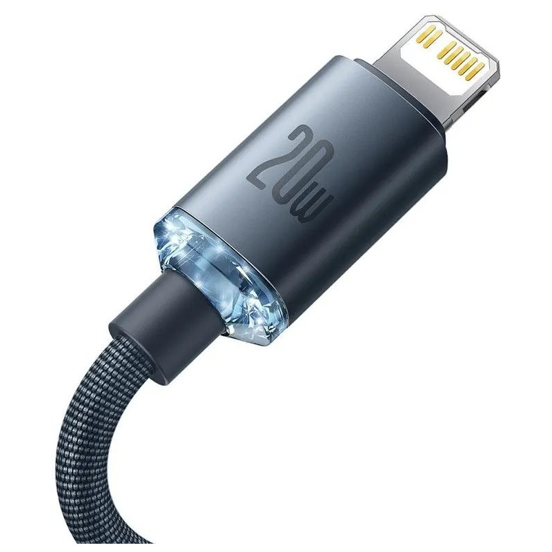 Baseus CAJY000201 Crystal Shine Series Dátový Kábel USB-C - Lightning 20W 1,2m Black
