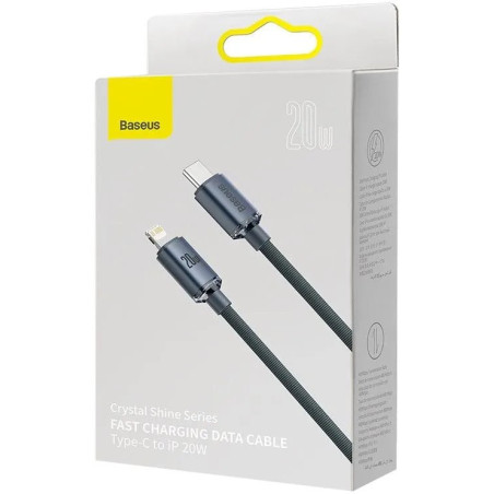 Baseus CAJY000201 Crystal Shine Series Dátový Kábel USB-C - Lightning 20W 1,2m Black