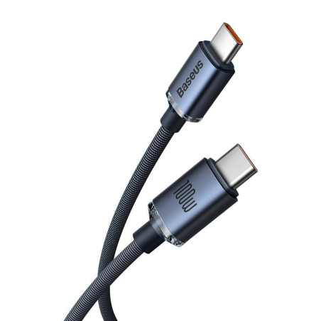 Baseus CAJY000701 Crystal Shine Series Dátový Kábel USB-C - USB-C 100W 2m Black