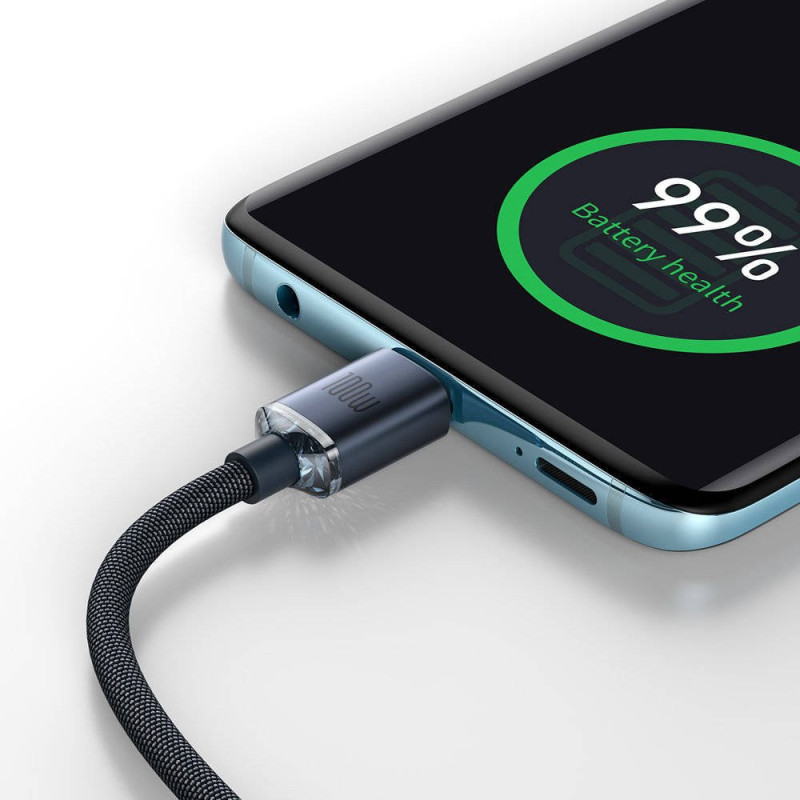 Baseus CAJY000701 Crystal Shine Series Dátový Kábel USB-C - USB-C 100W 2m Black