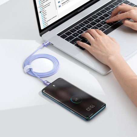 Baseus CAJY000605 Crystal Shine Series Dátový Kábel USB-C - USB-C 100W 1,2m Purple