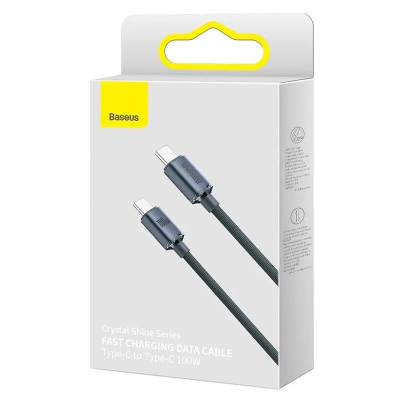 Baseus CAJY000601 Crystal Shine Series Dátový Kábel USB-C - USB-C 100W 1,2m Black